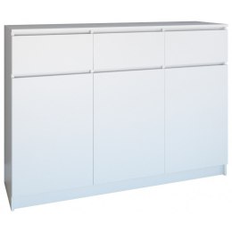TOP E SHOP KOMODA 3 DRZWI 3 SZUFLADY BIAŁY MAT
