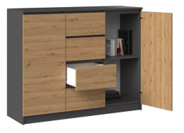 TOP E SHOP Komoda 2D4S 120x40xH97 antracyt/artisan