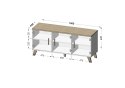 Cama MEBLE Komoda LOTTA 150 3D biały+ dąb sonoma