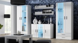 Cama MEBLE Komoda 120cm SOHO S7 biały/ biały połysk