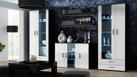 Komoda 120cm SOHO S7 czarny/ biały połysk Komoda 120cm SOHO S7 czarny/ biały połysk