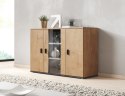 Cama MEBLE Komoda 120cm SOHO S7 dąb lefkas+ czarny