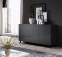 Cama MEBLE Komoda 2D REJA grafit połysk/ grafit połysk
