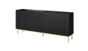 Cama MEBLE Komoda PAFOS na złotym stelażu ze stali 200x40x102 czarny mat