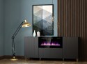 Cama MEBLE Komoda PAFOS z kominkiem elektrycznym 180x42x82 czarny mat