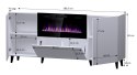 Cama MEBLE Komoda PAFOS z kominkiem elektrycznym 180x42x82 czarny mat