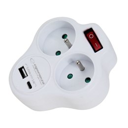 Esperanza ESPERANZA ROZGAŁĘŹNIK ELEKTRYCZNY 2 GN. USB-C USB-A WŁ. BIAŁY ELK311W