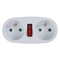 Esperanza ESPERANZA ROZGAŁĘŹNIK ELEKTRYCZNY 2 GNIAZDA Z WYŁĄCZNIKIEM BIAŁY ELK306W