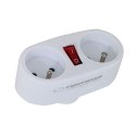 Esperanza ESPERANZA ROZGAŁĘŹNIK ELEKTRYCZNY 2 GNIAZDA Z WYŁĄCZNIKIEM BIAŁY ELK306W