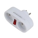 Esperanza ESPERANZA ROZGAŁĘŹNIK ELEKTRYCZNY 2 GNIAZDA Z WYŁĄCZNIKIEM BIAŁY ELK306W