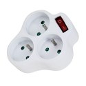 Esperanza ESPERANZA ROZGAŁĘŹNIK ELEKTRYCZNY 3 GNIAZDA Z WYŁĄCZNIKIEM BIAŁY ELK304W