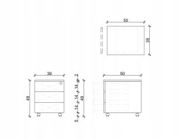 UNIQUE Kontener metalowy z zamkiem XD-041-3-W Biały