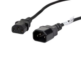 Lanberg Przedłużacz Lanberg CA-C13E-11CC-0018-BK (C13 / IEC C13 / IEC 320 C13 M - C14 F; 1,8m; kolor czarny)