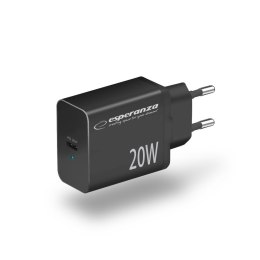 Esperanza ESPERANZA ŁADOWARKA SIECIOWA 20W USB-C PD CZARNA EZC104K