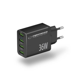 Esperanza ESPERANZA ŁADOWARKA SIECIOWA 36W 4X USB-A QC 3.0 18W EZC107K
