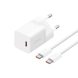 Baseus Ładowarka Baseus GaN5 mini 1C 30W EU+kabel USB-C (moon white)
