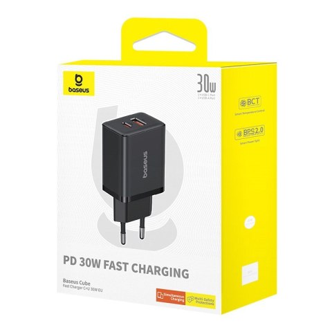 Ładowarka sieciowa Baseus Cube C+U 30W EU (cluster black)