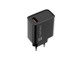 NATEC NATEC ŁADOWARKA SIECIOWA RIBERA USB-A 18W CZARNA NUC-2058