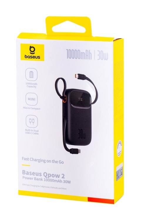 Powerbank Baseus Qpow 2 10000mAh 30W 2xUSB-C (czarny) Powerbank Baseus Qpow 2 10000mAh 30W 2xUSB-C (czarny)