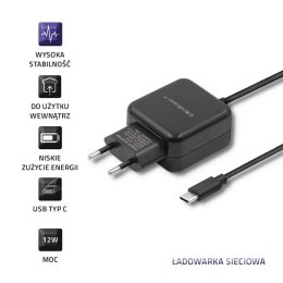 Qoltec QOLTEC ŁADOWARKA SIECIOWA USB TYP C, 5V, 2.4A, 12W, CZARNA