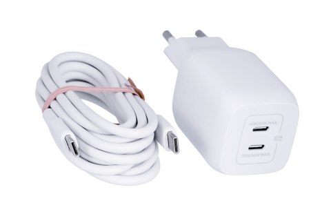 Ładowarka Belkin BoostCharge Pro Dual USB-C PD 3.0 PPS GaN Wall Charger 65W + USB-C to USB-C Cable 2m White Ładowarka Belkin BoostCharge Pro Dual USB-C PD 3.0 PPS GaN Wall Charger 65W + USB-C to USB-C Cable 2m White