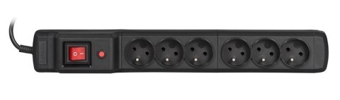 Listwa przeciwprzepięciowa Activejet COMBO 6gn/1,5m/cz (10A; 2300W) 1,5m; kolor czarny Listwa przeciwprzepięciowa Activejet COMBO 6gn/1,5m/cz (10A; 2300W) 1,5m; kolor czarny