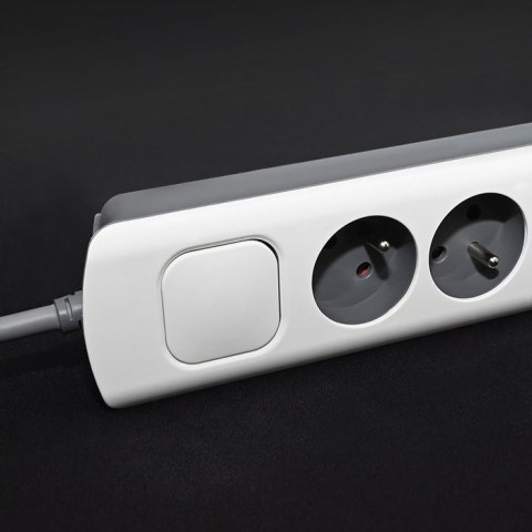 QOLTEC LISTWA ZASILAJĄCA ANTYPRZEPIĘCIOWA | 6 GNIAZD | 2 X USB | 1.8M | BIAŁO-SZARA QOLTEC LISTWA ZASILAJĄCA ANTYPRZEPIĘCIOWA | 6 GNIAZD | 2 X USB | 1.8M | BIAŁO-SZARA