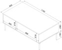 Cama MEBLE Ława/stolik TRESSE 110x60x40 kaszmir mat