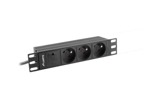 Listwa RACK Lanberg PDU-03E-0200-BK (3 x Typ E; 16 A (3680 W); 2m; kolor czarny) Listwa RACK Lanberg PDU-03E-0200-BK (3 x Typ E; 16 A (3680 W); 2m; kolor czarny)