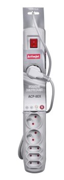 Activejet Listwa przeciwprzepięciowa Activejet APN-8g/5m-GR (3 x Typ C, 5 x UTE; 10 A; 5m; kolor szary)