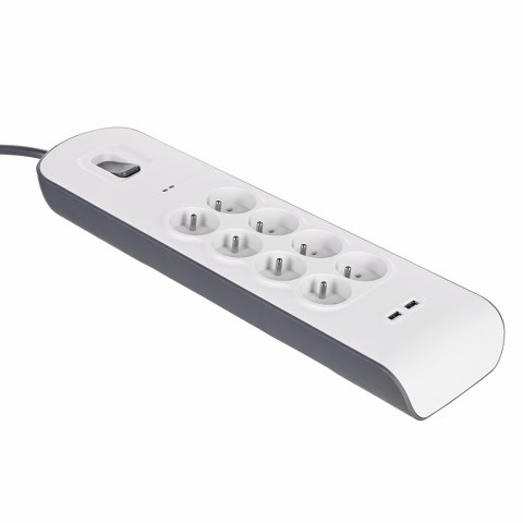 Listwa zasilająca Belkin Power Surge 8-PORT + 2xUSB-A 18W 900J 2m Grey/White Listwa zasilająca Belkin Power Surge 8-PORT + 2xUSB-A 18W 900J 2m Grey/White