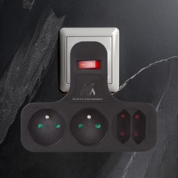 Maclean MACLEAN GNIAZDKO PRĄDOWE, POCZWÓRNE Z WYŁĄCZNIKIEM, NÓŻKĄ STABILIZUJĄCĄ, TYPU E, 2X2,5A, 2X16A MCE224 E/B