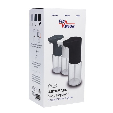 PROMEDIX DOZOWNIK MYDŁA ŻELU PŁYNU DO DEZYNFEKCJI 300 ML, DYSPENSER, CZARNY PR-540 B PROMEDIX DOZOWNIK MYDŁA ŻELU PŁYNU DO DEZYNFEKCJI 300 ML, DYSPENSER, CZARNY PR-540 B