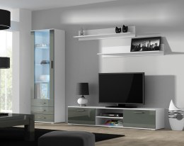 Cama MEBLE Zestaw SOHO 1 (RTV180 + Wit S1 + Półki) BI/SZ POŁ
