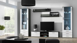 Cama MEBLE Zestaw SOHO 4 (RTV180 + 2xWit S1 + Półki) SZ/BI POŁ