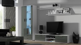 Cama MEBLE Zestaw SOHO 8 (RTV180 + Wit S6 + Półki) BI/SZ POŁ