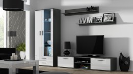 Cama MEBLE Zestaw SOHO 8 (RTV180 + Wit S6 + Półki) SZ/BI POŁ