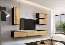 Cama MEBLE Zestaw VIGO 13 (2xRTV140+3xWIT90) czarny/dąb wotan