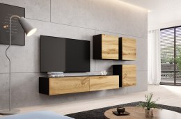 Cama MEBLE Zestaw VIGO 23 (RTV180+3xKW) czarny/dąb wotan