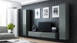 Cama MEBLE Zestaw VIGO 4 szary/szary połysk