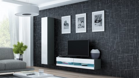 Cama MEBLE Zestaw VIGO NEW 13 szary/biały połysk