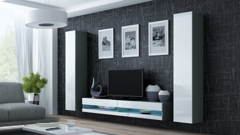 Cama MEBLE Zestaw VIGO NEW 4 szary/biały połysk