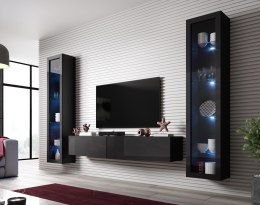 Cama MEBLE Zestaw VIGO SLANT 6 czarny/czarny połysk