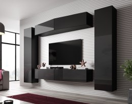Cama MEBLE Zestaw VIGO SLANT 7 czarny/czarny połysk