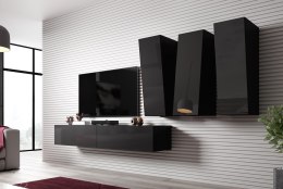 Cama MEBLE Zestaw meblowy VIGO SLANT 1 czarny/czarny połysk