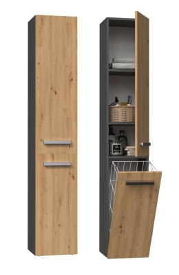 TOP E SHOP Szafka łazienkowa NEL IV 31x30xH174 antracyt/artisan