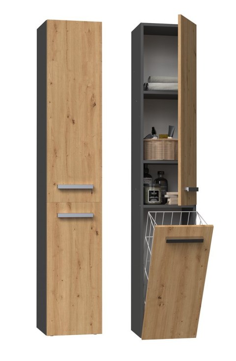 TOP E SHOP Szafka łazienkowa NEL IV 31x30xH174 antracyt/artisan
