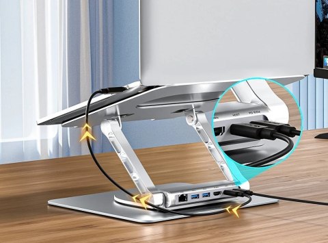 UNITEK PODSTAWKA POD LAPTOP + HUB USB-C, HDMI 1.4, 4K, PD 100W UNITEK PODSTAWKA POD LAPTOP + HUB USB-C, HDMI 1.4, 4K, PD 100W