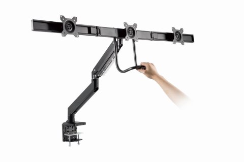 GEMBIRD BIURKOWE REGULOWANE RAMIĘ/UCHWYT NA 3 MONITORY 17-27, VESA 100X100MM, DO 6 KG GEMBIRD BIURKOWE REGULOWANE RAMIĘ/UCHWYT NA 3 MONITORY 17-27, VESA 100X100MM, DO 6 KG