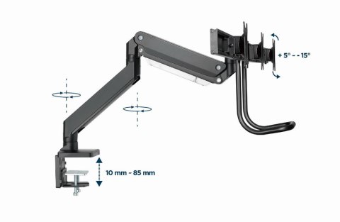 GEMBIRD BIURKOWE REGULOWANE RAMIĘ/UCHWYT NA 3 MONITORY 17-27, VESA 100X100MM, DO 6 KG GEMBIRD BIURKOWE REGULOWANE RAMIĘ/UCHWYT NA 3 MONITORY 17-27, VESA 100X100MM, DO 6 KG